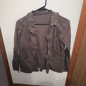 Army green zip up jacket